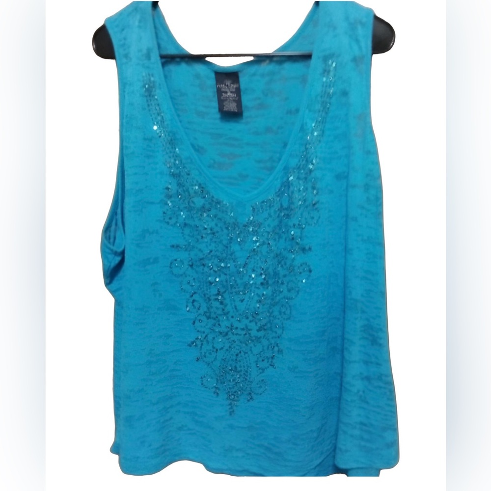 Sparkly sheer tank 3X